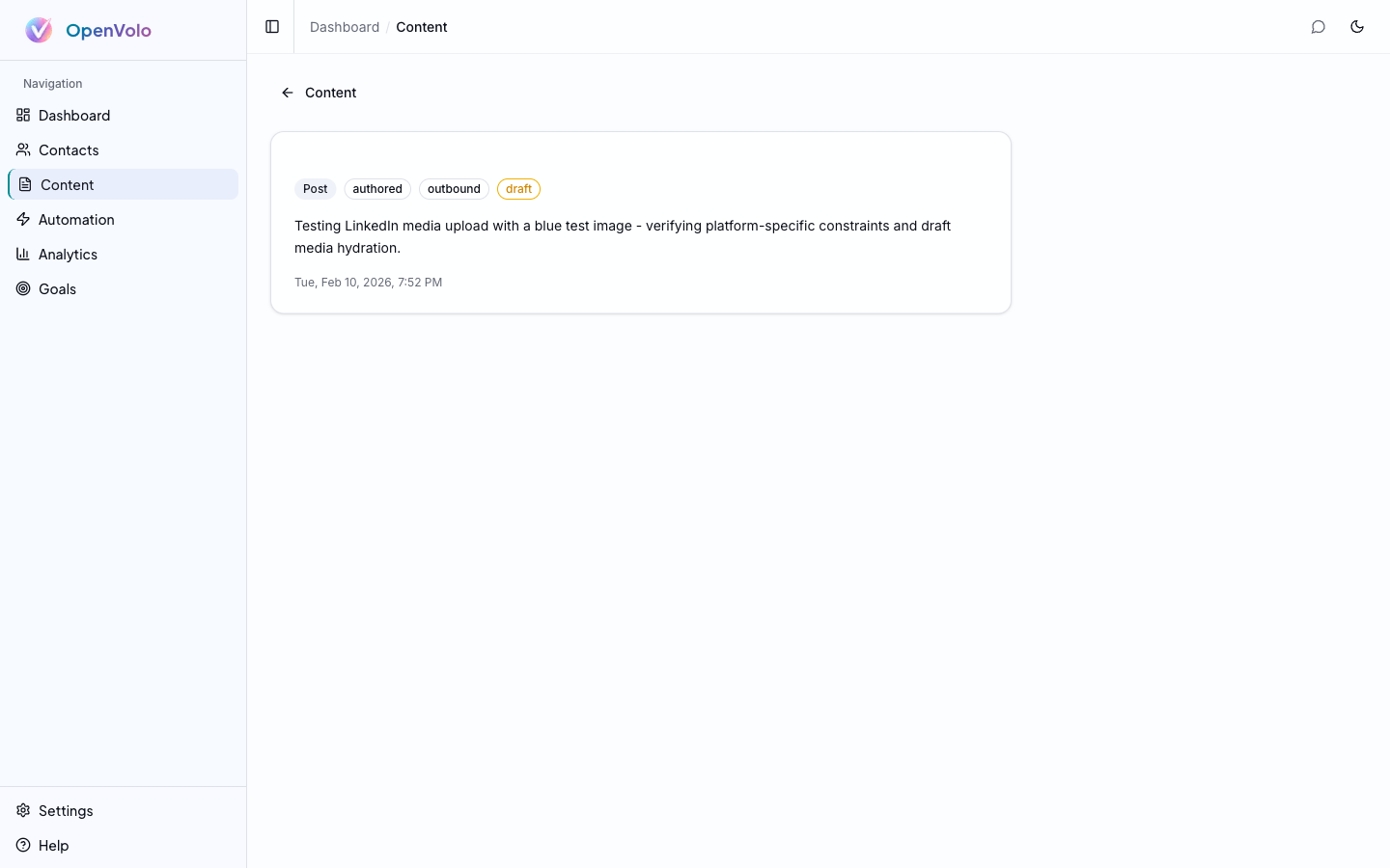 Content detail — individual content item with metadata